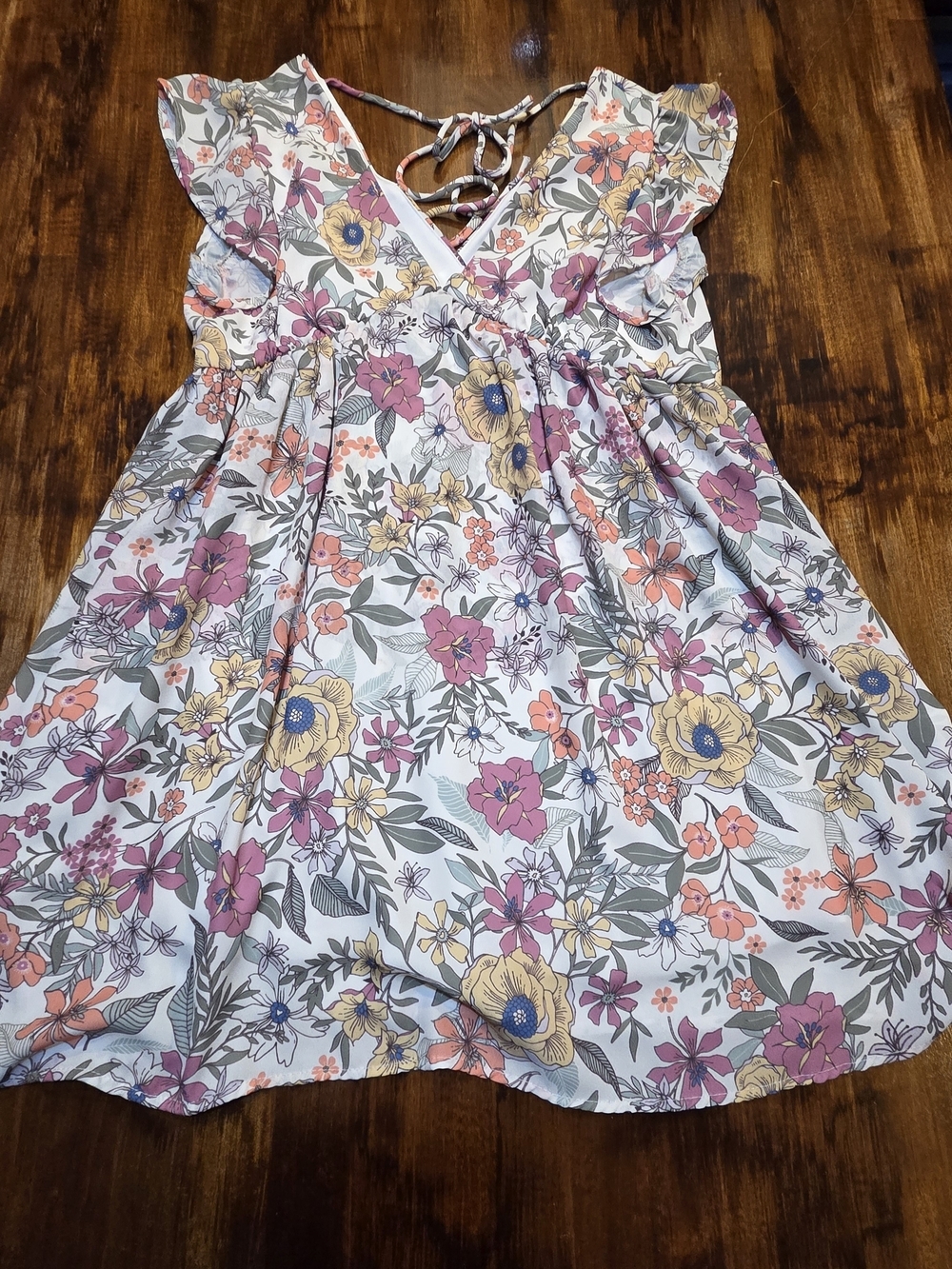 Altar'd State Cyndella Floral Dress Mini Babydoll Flowy Cottegcore XS Preppy